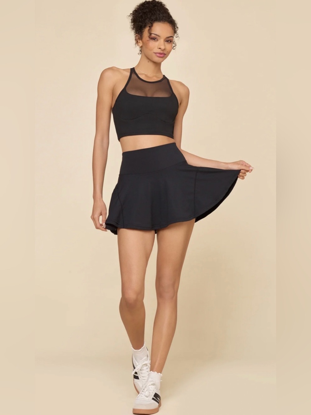 PopFlex Twirl Skort in Black - Picture 2 of 4